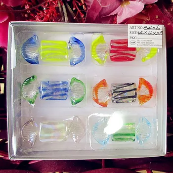 Pasirinktinis namų vestuvių dekoro aksesuarai, rankų darbo murano stiklo saldainiai modelis ornamentu saugumo vaikų žaislas saldainiai dovanų rinkiniai