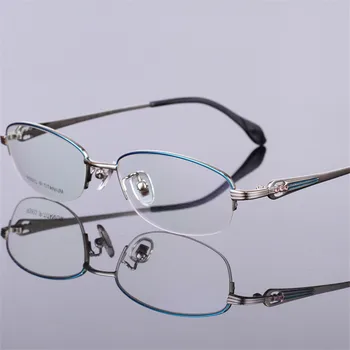 Prekės originali Gryno titano taures Už moterų Mados pusę rėmo akiniai ultra lengvo metalo Recepto stiklo rėmo 933