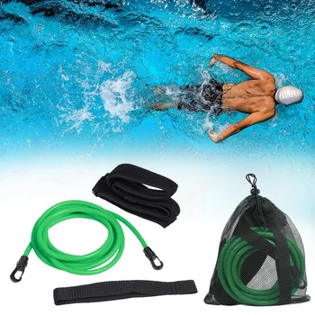 Reguliuojamas Plaukti Mokymo Atsparumas Elastingas Diržas Plaukimo Exerciser Saugos Virvė Latekso Vamzdžiai, Treniruokliai, Baseinas