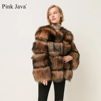ROŽINĖ JAVA QC1874 naujų atvežimas nemokamas pristatymas moterų žiemos nekilnojamojo usūrinių kailinius, kailis purus karšto pardavimo didmeninės kailio suknelė