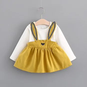 Rudenį Naujagimiui Kūdikių Suknelė 0-3 Metų amžiaus Vaikams, Vaikiška Baby Girl Mielas Triušis Tvarstis Kostiumas Mini Suknelė Šalis Suknelės Mergina