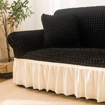 RUOŽAS aukštos kokybės Seersucker sofa padengti gyvenamasis kambarys sofos sijonas anti-dulkių Unikalus minkštas slipcover už sofos, sofos dangtis