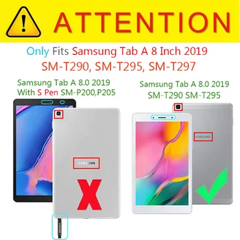 Samsung SM-T290 Atveju 8.0 colių T290 T295 EVA atsparus smūgiams Tablet Stand Coque Dangtelis skirtas Samsung Galaxy Tab 8.0 (2019 M.) SM-T295