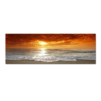 Saulėlydžiai, Natūralios Jūros Paplūdimio Kraštovaizdžio Plakatai ir Spausdina Drobės Tapybos Panorama Skandinavijos Sienos Meno Nuotrauka už Kambarį