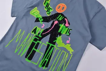Scott Travis Astroworld T Shirts Rap Kelionių Grafiti Ranka-dažytos Short-sleeve T-shirt Astroworld Scott Travis Viršuje Tees Vyrai Moterys
