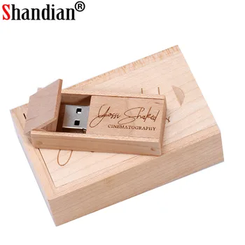 SHANDIAN (nemokamai logotipą) Medinis USB+ box USB 