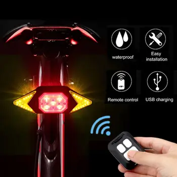 Smart Nuoma Posūkio Signalo Dviračių užpakalinis žibintas Protingas USB Dviračių Įkrovimo Galinis Žibintas Nuotolinio Valdymo pulto LED Įspėjamasis Žibintas