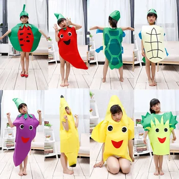 Suaugę Vaikai, Berniukas Ir Mergaitė, Bananų Daržovių Kostiumų Vaisių Šeimos Juokinga Onesie Cosplay Fancy Dress Etapo Rezultatus Drabužius Puras