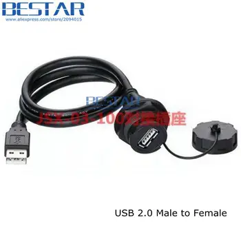 USB 2.0 Panel Mount IP67 atsparus Vandeniui USB2.0 Jungties Kabelis 1m 3ft USB Lizdas, Vyrų ir Moterų ilgintuvas kabeliai Vandens Įrodymas