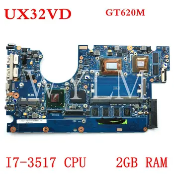 UX32VD plokštė GT620M I7-3517 CPU, 2GB RAM mainboard ASUS UX32V UX32VD Nešiojamas plokštė 90R-PN0M1300Y Testuotas