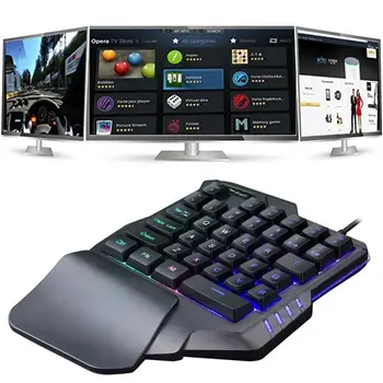 Viena Ranka, kaire Ranka Mechaninė Laidinio Žaidimų Klaviatūra LED RGB Apšvietimas Žaidimų Klaviatūrą, Žaidimų Valdiklis Kompiuterių Periferiniai įrenginiai