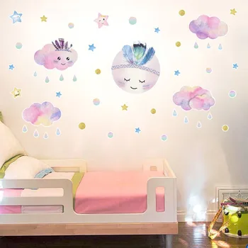Zollor Animacinių filmų Debesis Star lietaus lašas Sienų Lipduko Vaikų Miegamasis, vaikų Darželis, Individualumą ir Kūrybiškumą Papuošti Lipdukas