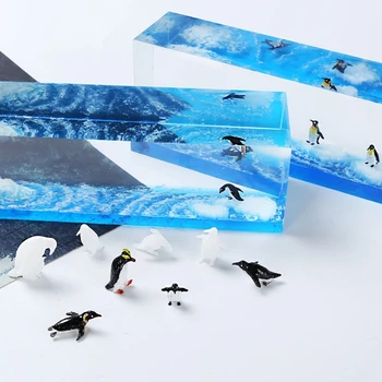 10 Formų Epoksidine Derva, Glaistas Mini Pingvinas Modeliavimo Silikono Formos Landspace Įdarai Sakai Papuošalai Įdarai 