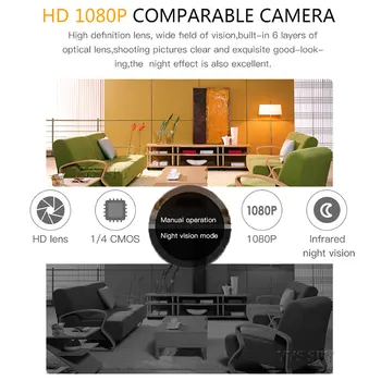 1080P Mini WiFi Kamera Magnetinis Mikro Kamera IR Naktinis Matymas, Judesio Aptikimas HD Vaizdo Kameros palaiko Nuotolinio Peržiūrėti Paslėptus TF Kortelė