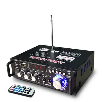 12V/ 220V BT-298A 2CH LCD Ekranas Skaitmeninis HIFI Audio Stereo Galios Stiprintuvas, 