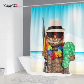 180x200cm vonios užuolaidų įvairių cute kačių spausdinimo dušo užuolaidų, namų apdaila, vonios kambarys su kabliu Vonios uždanga