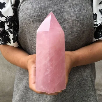 2.39 LB Gamtos pink rose kvarco kristalo obeliskas lazdelė taško gydymo 6.2 