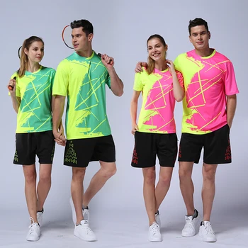 2018 badmintono mokymo rinkinių vyrų, moterų badmintono suknelė quick dry badmintono uniformas, drabužius sportui, vyrai, kvėpuojantis badmintono marškinėliai