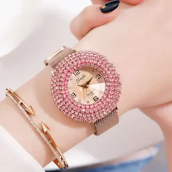 2019 Karšto Moterų Laikrodžiai Minimalizmas Atsitiktinis Diamond Lady Laikrodis Magnetas Mados Prabangos Prekės Ženklo Moteris Žiūrėti Dovanų Žiūrėti Moterims