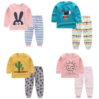 2019 M. Rudenį Vaikai Pižama Gyvūnų Animacinių Filmų Sleepwear Vaikams Drabužių Rinkinį Žiemos Pižamos Vaikams, Vaikiška Kūdikis Sleepwear Berniukų, Mergaičių