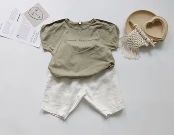 2020 m. Pavasario Ir Vasaros KID ' S T-shirt Spausdinti Rašytas Šikšnosparnių Rankovėmis Vaikų marškinėliai merginos top mergaitės drabužiai