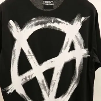 2020 Naujas Vetements Tee 1:1 Žymeklį Atgal siuvinėjimas Vetements Raidė T-shirt Vyrai Moterys Anarchija Logotipas VTM T-shirt Aukštos Kokybės Viršūnės