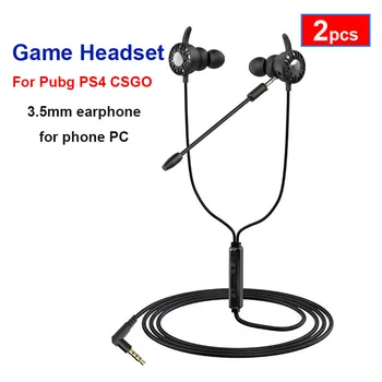 2vnt Ausinių Šalmai Pubg PS4 CSGO Casque Žaidimai, Žaidimų Ausinės Su Mic Volume Control PC telefono Gamer Ausinės