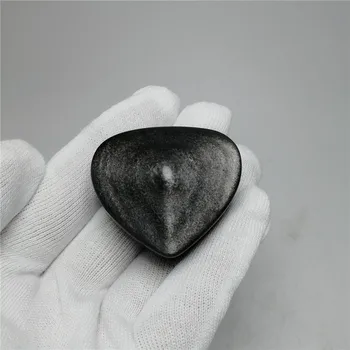 34-48 mm gamtos sidabro obsidianas žaliavos, akmens, poliruoto meilė širdies akmuo moterims, dovana