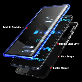 360 Dangtelį Garbę Noet 10 Metalo Apversti Magnetinių Telefoną Atveju Huawei Honor 10 Pastaba Atvejais Stiklo Coque Už Huawei Honor Note10 Fundas