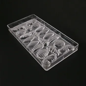 3D seashell šokoladiniai saldainiai, pelėsis,orkaitės kepimo reikmenys polikarbonato seashell šokolado liejimo bakeware didmeninė konditerijos įrankiai
