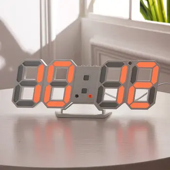 3D Skaitmeninis Laikrodis Sieninis LED Skaičius Laikrodis Led Elektroninis Laikrodis su Atidėjimo Funkcija praktinių