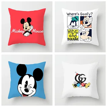 4 vnt Disney Mickey Minnie ančiukas Donaldas Animacinių filmų anime pagalvės užvalkalą Kambarį apdailos užvalkalas Sofos užvalkalas Be pagalvės