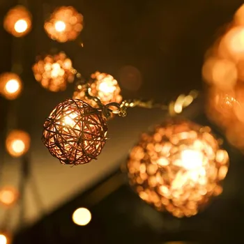 5m 20 Rudos Kavos Sepak Takraw Rotango Kamuolius LED String Pasakų Žibintai Sodo Kalėdų Vestuves Apdaila Žibintai