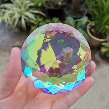 76mm Crystal Prism Liustra Kristalai Suncatcher Stiklo Kabo Pakabukas 