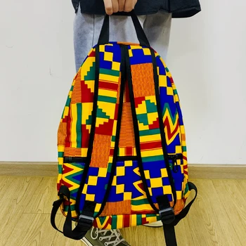 Afrikoje maišelį Ankara maišelį vaškas aukštos kokybės kente maišą mados kuprinė afrikos maišelį afrikos kuprinę Spausdinti Vandeniui bagpack
