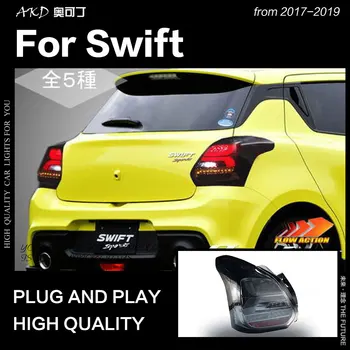 AKD Automobilių Optikos už Suzuki Swift Uodegos Šviesos 2017-2019 Swift Sport LED Uodega Lempos LED DRL Stabdžio Signalas Atbulinės auto Priedai