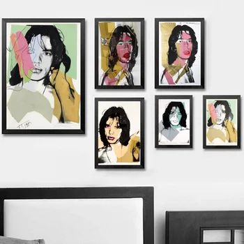 Andy Warholas Mick Jagger Dar Gyvenime Abstrakčiai Aliejaus Tapybos, Piešimo Meno Purškimo Drobės, Neįrėminti Realus Virtuvė