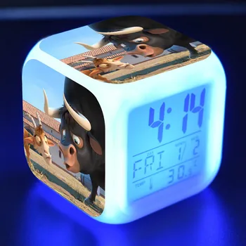 Anime Ferdinandas Bull Pav Juguetes LED Laikrodis-Žadintuvas Spalvinga Touch Šviesos Termometras Vaikams, Žaislai