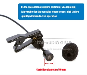 Aukštos Kokybės 3,5 mm Jack Plug Vyrų Varžtas Užraktas Clip-On Atvartas Lavalier Mikrofonas Bevielis Mikrofonas BodyPack Juoda Spalva
