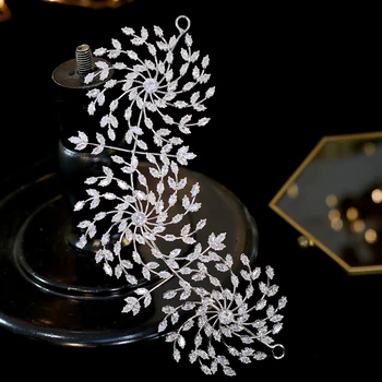 Aukštos kokybės bendable šukuosena Rožančiai gėlių lankelis už brides, pusės juvelyriniai dirbiniai, vainikai, vestuvių plaukų aksesuarai A00681
