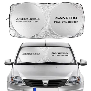 Automobilio priekinį Stiklą Saulės Pavėsyje Padengti Dacia Sandero Stepway R4 Xplore Streetway Auto Reikmenys Anti UV Atšvaitas Skydelis Raštas