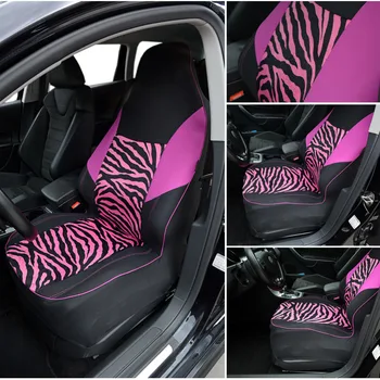 AUTOYOUTH Priekinės Automobilių Sėdynės Padengti Universalus Tinka Daugumai Kibirą Sėdynės Zebras Spausdinti Automobilių Stiliaus Rožinės spalvos Automobilių Reikmenys 1PC