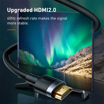 Baseus 4K HDMI Kabelis HDMI 2.0 Kabelis PS4 TV Box Skaitmeninis Projektorius Splitter 