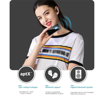Bluetooth 5.0 Lossless MP3 Grotuvas 16GB HiFi Nešiojamųjų Garso Walkman Su FM Radijas, EBook, Diktofonas, Juodas MP346 Muzikos Grotuvas