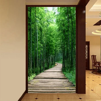 Custom 3D Foto Tapetai Žalia Bambuko Miškų Mažas Kelių Kambarį Įėjimo Koridoriaus Apdaila Sienų Tapyba-Freskos Sienos Popieriaus