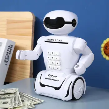 Daugiafunkcinis Elektroninis Robotas Piggy Bank Kūrybos Naktį Šviesos Muzika Saugus Monetų Taupyklė Konteineris Stalo Lempos Vaikų Dovanų