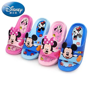 Disney 2019 nauja vaikų batai kūdikių šlepetės Animacinių filmų Berniukų ir Mergaičių, Šlepetės Mickey Mini Interjero Slydimo Kūdikių Šlepetės Cool