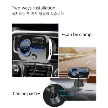 EANOP FM Moduliatorius Siųstuvas Bluetooth 5.0 FM Radijas USB Dual 3.1 QC3.0 Automobilinis Įkroviklis laisvų Rankų Automobilinis Wireless FM Transmiter