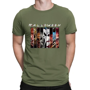 Envmenst medvilnės marškinėliai vyrams Helovinas Draugais Siaubo Filmus Veido T-shirt Pennywise Michael Myers Jason Voorhees trumpas rankovėmis viršų