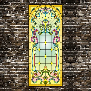 Europos Retro Bažnyčios Dažytos Elektrostatinės Matinio stiklo vitražas Langas PVC Plėvelės, lipnios Bažnyčios Namo Folijos, Lipdukų